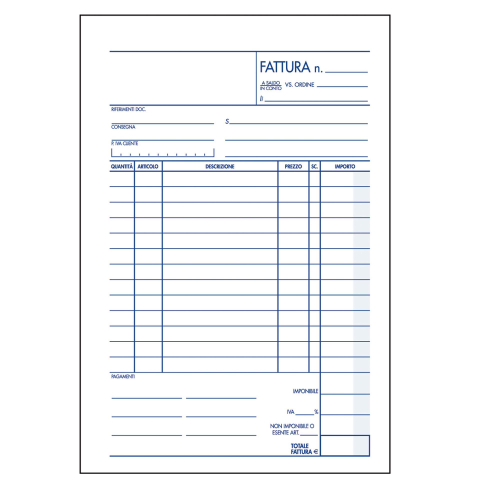 BLOCCHI RICEVUTE - FATTURE